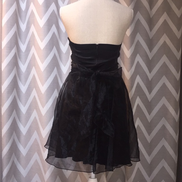 Beetlejuice Costume Dress Black Strapless Formal Homecoming Dance Cocktail Gown - Picture 5 of 8